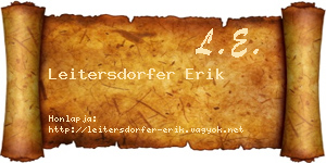 Leitersdorfer Erik névjegykártya